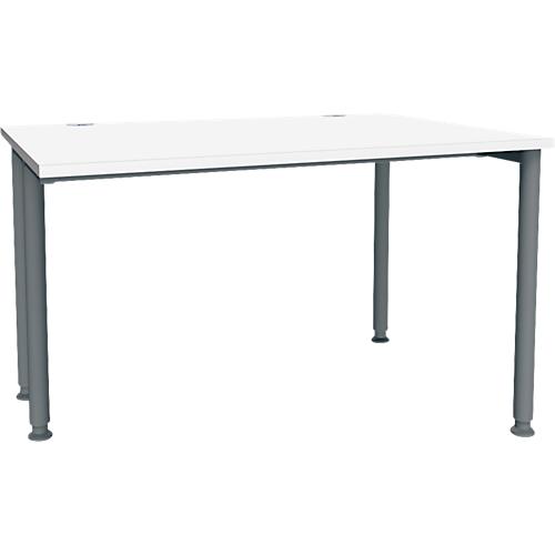Schäfer Shop Genius Schreibtisch MODENA FLEX, Breite 1200 mm, einseitig verkürzt, weiß/anthrazit