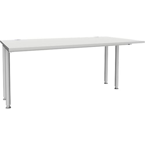 Schäfer Shop Genius Schreibtisch MODENA FLEX, Breite 1600 mm, beidseitig verkürzt, lichtgrau