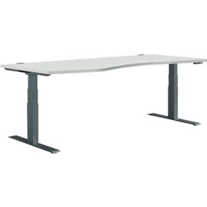 Schäfer Shop Genius Schreibtisch MODENA FLEX, elektrisch höhenverstellbar, Freiform, Ansatz links, B 1800 mm, lichtgrau/anthrazit Schäfer Shop Genius Schreibtisch MODENA FLEX, elektrisch höhenverstellbar, Freiform, Ansatz links, B 1800 mm, lichtgrau/anthrazit