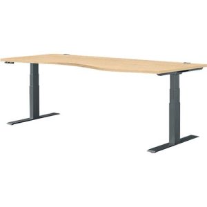 Schäfer Shop Genius Schreibtisch MODENA FLEX, elektrisch höhenverstellbar, Freiform, Ansatz rechts, B 1800 mm, Ahorn/anthrazit Schäfer Shop Genius Schreibtisch MODENA FLEX, elektrisch höhenverstellbar, Freiform, Ansatz rechts, B 1800 mm, Ahorn/anthrazit
