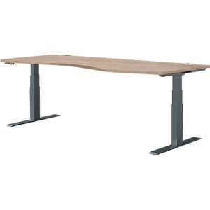 Schäfer Shop Genius Schreibtisch MODENA FLEX, elektrisch höhenverstellbar, Freiform, Ansatz rechts, B 1800 mm, Eiche/anthrazit Schäfer Shop Genius Schreibtisch MODENA FLEX, elektrisch höhenverstellbar, Freiform, Ansatz rechts, B 1800 mm, Eiche/anthrazit