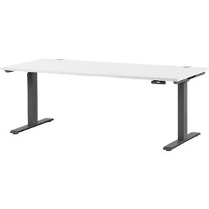 Schäfer Shop Genius Schreibtisch MODENA FLEX, elektrisch höhenverstellbar, Rechteck, T-Fuß, B 1800 x T 800 mm, weiß/anthrazit Schäfer Shop Genius Schreibtisch MODENA FLEX, elektrisch höhenverstellbar, Rechteck, T-Fuß, B 1800 x T 800 mm, weiß/anthrazit