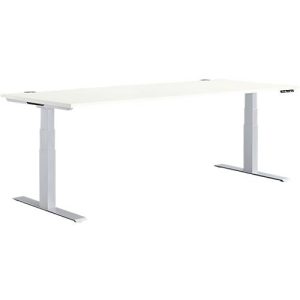 Schäfer Shop Genius Schreibtisch MODENA FLEX, elektrisch höhenverstellbar, Rechteck, T-Fuß, B 1800 x T 800 x H 645-1290 mm, weiß/weißalu Schäfer Shop Genius Schreibtisch MODENA FLEX, elektrisch höhenverstellbar, Rechteck, T-Fuß, B 1800 x T 800 x H 645-1290 mm, weiß/weißalu