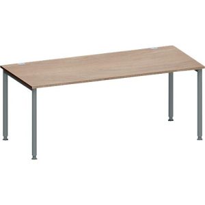 Schäfer Shop Genius Schreibtisch MODENA FLEX, Freiform links, T-Fuß Rechteckrohr, B 1800 x T 1000/800 x H 650-850 mm, Eiche/anthrazit Schäfer Shop Genius Schreibtisch MODENA FLEX, Freiform links, T-Fuß Rechteckrohr, B 1800 x T 1000/800 x H 650-850 mm, Eiche/anthrazit