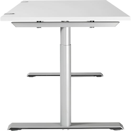 Schäfer Shop Genius Schreibtisch MODENA FLEX, T-Fuß-Rundrohr, B 1600 x T 800 mm, weiß/weißalu