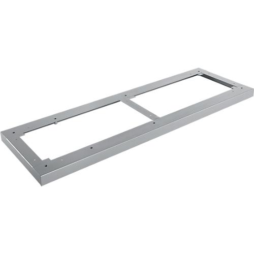 Schäfer Shop Genius Stahlsockel TETRIS WOOD, für Regale/Schränke B 1200 mm, weißaluminium