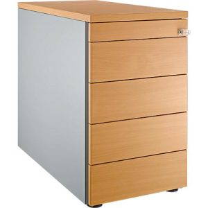Schäfer Shop Genius Standcontainer 13333, mit Griffnut, B 435 x H 717 mm, weißalu/weißalu/Buche-Dekor Schäfer Shop Genius Standcontainer 13333, mit Griffnut, B 435 x H 717 mm, weißalu/weißalu/Buche-Dekor