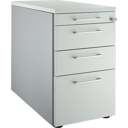 Schäfer Shop Genius Standcontainer 1336, mit Griff eckig, B 435 x H 717 mm, weißalu/lichtrau/lichtgrau