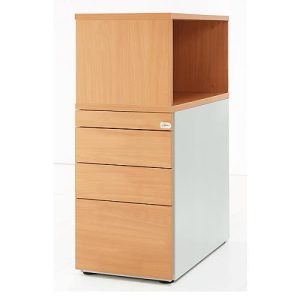Schäfer Shop Genius Standcontainer mit Aufsatzregal, abschließbar, seitliche Griffnut, buche Schäfer Shop Genius Standcontainer mit Aufsatzregal, abschließbar, seitliche Griffnut, buche