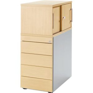 Schäfer Shop Genius Standcontainer mit Aufsatzschrank inkl. Schiebetür, komplett abschließbar, mit Griffnut, ahorn Schäfer Shop Genius Standcontainer mit Aufsatzschrank inkl. Schiebetür, komplett abschließbar, mit Griffnut, ahorn