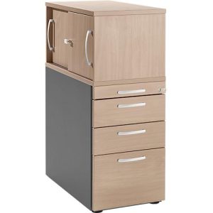 Schäfer Shop Genius Standcontainer mit Aufsatzschrank inkl. Schiebetür, komplett abschließbar, runder Griff, Eiche/anthrazit Schäfer Shop Genius Standcontainer mit Aufsatzschrank inkl. Schiebetür, komplett abschließbar, runder Griff, Eiche/anthrazit