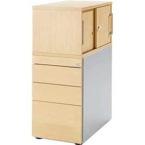 Schäfer Shop Genius Standcontainer mit Aufsatzschrank inkl. Schiebetür, komplett abschließbar, seitliche Griffnut, ahorn Schäfer Shop Genius Standcontainer mit Aufsatzschrank inkl. Schiebetür, komplett abschließbar, seitliche Griffnut, ahorn