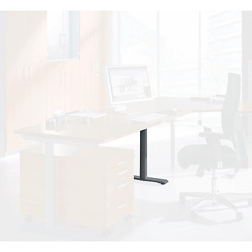 Schäfer Shop Genius Tischfuß, verkürzt, aus Stahl, passend zum Tischsystem MODENA FLEX (C-Fuß/T-Fuß-Gestell), anthrazit