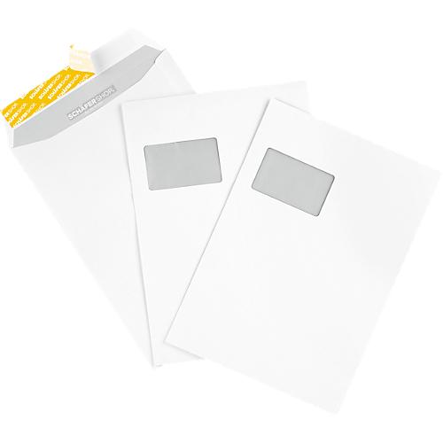 Schäfer Shop Genius Versandtaschen, Format C4, mit Fenster, Haftklebung, Papier, 120 g/m², weiß, 25 Stück