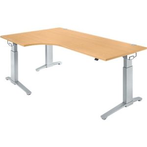 Schäfer Shop Genius Winkelschreibtisch 90° PLANOVA ERGOSTYLE, Ansatz links, manuell höhenverstellbar, B 2000 mm, Buche-Dekor/weißalu Schäfer Shop Genius Winkelschreibtisch 90° PLANOVA ERGOSTYLE, Ansatz links, manuell höhenverstellbar, B 2000 mm, Buche-Dekor/weißalu