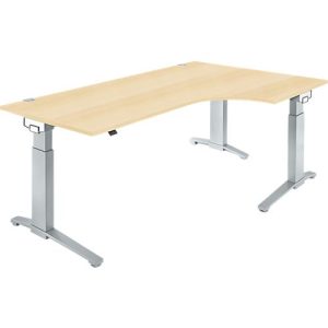 Schäfer Shop Genius Winkelschreibtisch 90° PLANOVA ERGOSTYLE, Ansatz rechts, manuell höhenverstellbar, B 2000 mm, Ahorn-Dekor/weißalu Schäfer Shop Genius Winkelschreibtisch 90° PLANOVA ERGOSTYLE, Ansatz rechts, manuell höhenverstellbar, B 2000 mm, Ahorn-Dekor/weißalu