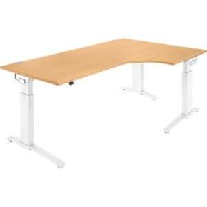 Schäfer Shop Genius Winkelschreibtisch 90° PLANOVA ERGOSTYLE, Ansatz rechts, manuell höhenverstellbar, B 2000 mm, Buche-Dekor/weiß Schäfer Shop Genius Winkelschreibtisch 90° PLANOVA ERGOSTYLE, Ansatz rechts, manuell höhenverstellbar, B 2000 mm, Buche-Dekor/weiß