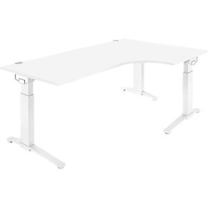Schäfer Shop Genius Winkelschreibtisch 90° PLANOVA ERGOSTYLE, Ansatz rechts, manuell höhenverstellbar, B 2000 mm, weiß/weiß Schäfer Shop Genius Winkelschreibtisch 90° PLANOVA ERGOSTYLE, Ansatz rechts, manuell höhenverstellbar, B 2000 mm, weiß/weiß