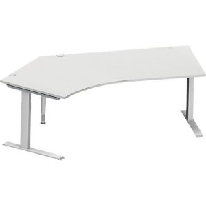Schäfer Shop Genius Winkelschreibtisch MODENA FLEX 135°, Ansatz links, C-Fuß-Rechteckrohr, B 2165 mm, lichtgrau Schäfer Shop Genius Winkelschreibtisch MODENA FLEX 135°, Ansatz links, C-Fuß-Rechteckrohr, B 2165 mm, lichtgrau