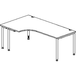Schäfer Shop Genius Winkelschreibtisch MODENA FLEX 90°, Ansatz links, einseitig, verkürzte Seitenteile, 4-Fuß-Rundrohr, Ahorn-Dekor/weißaluminium Schäfer Shop Genius Winkelschreibtisch MODENA FLEX 90°, Ansatz links, einseitig, verkürzte Seitenteile, 4-Fuß-Rundrohr, Ahorn-Dekor/weißaluminium