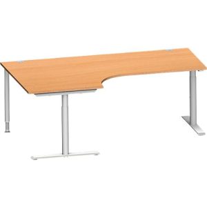 Schäfer Shop Genius Winkelschreibtisch MODENA FLEX 90°, Ansatz links, T-Fuß-Rundrohr, B 2000 mm, buche/weiß Schäfer Shop Genius Winkelschreibtisch MODENA FLEX 90°, Ansatz links, T-Fuß-Rundrohr, B 2000 mm, buche/weiß