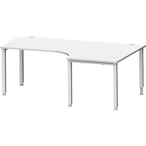 Schäfer Shop Genius Winkelschreibtisch MODENA FLEX 90°, Ansatz rechts, C-Fuß-Rundrohr, B 2000 mm, lichtgrau Schäfer Shop Genius Winkelschreibtisch MODENA FLEX 90°, Ansatz rechts, C-Fuß-Rundrohr, B 2000 mm, lichtgrau
