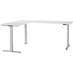 Schäfer Shop Genius Winkelschreibtisch Modena Flex, elektrisch höhenverstellbar, 90° Winkel beidseitig, B 2000 x T 2400 mm, weiß/weißaluminium Schäfer Shop Genius Winkelschreibtisch Modena Flex, elektrisch höhenverstellbar, 90° Winkel beidseitig, B 2000 x T 2400 mm, weiß/weißaluminium