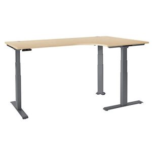 Schäfer Shop Genius Winkelschreibtisch Modena Flex, elektrisch höhenverstellbar, 90° Winkel, T-Fuß, B 2000 mm, Ahorn/anthrazit Schäfer Shop Genius Winkelschreibtisch Modena Flex, elektrisch höhenverstellbar, 90° Winkel, T-Fuß, B 2000 mm, Ahorn/anthrazit
