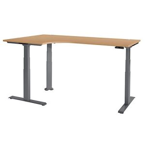Schäfer Shop Genius Winkelschreibtisch Modena Flex, elektrisch höhenverstellbar, 90° Winkel, T-Fuß, B 2000 mm, Buche/anthrazit Schäfer Shop Genius Winkelschreibtisch Modena Flex, elektrisch höhenverstellbar, 90° Winkel, T-Fuß, B 2000 mm, Buche/anthrazit