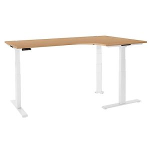 Schäfer Shop Genius Winkelschreibtisch Modena Flex, elektrisch höhenverstellbar, 90° Winkel, T-Fuß, B 2000 mm, Buche/weiß Schäfer Shop Genius Winkelschreibtisch Modena Flex, elektrisch höhenverstellbar, 90° Winkel, T-Fuß, B 2000 mm, Buche/weiß