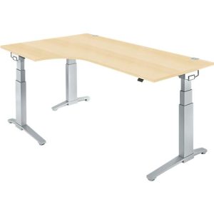 Schäfer Shop Genius Winkelschreibtisch PLANOVA ERGOSTYLE, elektrisch höhenverstellbar, 90° Winkel links, C-Fuß, B 2000 mm, Ahorn/weißalu Schäfer Shop Genius Winkelschreibtisch PLANOVA ERGOSTYLE, elektrisch höhenverstellbar, 90° Winkel links, C-Fuß, B 2000 mm, Ahorn/weißalu