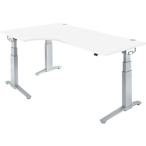 Schäfer Shop Genius Winkelschreibtisch PLANOVA ERGOSTYLE, elektrisch höhenverstellbar, 90° Winkel links, C-Fuß, B 2000 mm, weiß/weißalu Schäfer Shop Genius Winkelschreibtisch PLANOVA ERGOSTYLE, elektrisch höhenverstellbar, 90° Winkel links, C-Fuß, B 2000 mm, weiß/weißalu