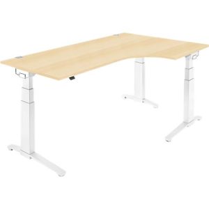 Schäfer Shop Genius Winkelschreibtisch PLANOVA ERGOSTYLE, elektrisch höhenverstellbar, 90° Winkel rechts, C-Fuß, B 2000 mm, Ahorn/weiß Schäfer Shop Genius Winkelschreibtisch PLANOVA ERGOSTYLE, elektrisch höhenverstellbar, 90° Winkel rechts, C-Fuß, B 2000 mm, Ahorn/weiß