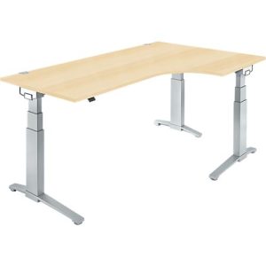 Schäfer Shop Genius Winkelschreibtisch PLANOVA ERGOSTYLE, elektrisch höhenverstellbar, 90° Winkel rechts, C-Fuß, B 2000 mm, Ahorn/weißalu Schäfer Shop Genius Winkelschreibtisch PLANOVA ERGOSTYLE, elektrisch höhenverstellbar, 90° Winkel rechts, C-Fuß, B 2000 mm, Ahorn/weißalu