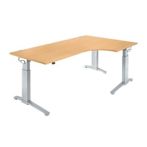 Schäfer Shop Genius Winkelschreibtisch PLANOVA ERGOSTYLE, elektrisch höhenverstellbar, 90° Winkel rechts, C-Fuß, B 2000 mm, Buche/weißalu Schäfer Shop Genius Winkelschreibtisch PLANOVA ERGOSTYLE, elektrisch höhenverstellbar, 90° Winkel rechts, C-Fuß, B 2000 mm, Buche/weißalu
