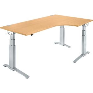 Schäfer Shop Genius Winkelschreibtisch PLANOVA ERGOSTYLE, elektrisch höhenverstellbar, 90° Winkel rechts, C-Fuß, B 2000 mm, Buche/weißalu Schäfer Shop Genius Winkelschreibtisch PLANOVA ERGOSTYLE, elektrisch höhenverstellbar, 90° Winkel rechts, C-Fuß, B 2000 mm, Buche/weißalu