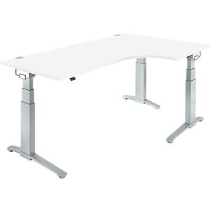 Schäfer Shop Genius Winkelschreibtisch PLANOVA ERGOSTYLE, elektrisch höhenverstellbar, 90° Winkel rechts, C-Fuß, B 2000 mm, weiß/weißalu Schäfer Shop Genius Winkelschreibtisch PLANOVA ERGOSTYLE, elektrisch höhenverstellbar, 90° Winkel rechts, C-Fuß, B 2000 mm, weiß/weißalu