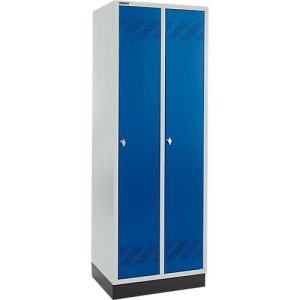Schäfer Shop Pure Kleiderspind, 2 Abteile, mit Sockel, Drehriegelverschluss, lichtgrau/enzianblau Schäfer Shop Pure Kleiderspind, 2 Abteile, mit Sockel, Drehriegelverschluss, lichtgrau/enzianblau