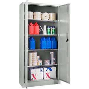 Schäfer Shop Pure Materialschrank, abschließbar, 4 Böden, B 800 x T 400 x H 1935 mm, Stahl, lichtgrau Schäfer Shop Pure Materialschrank, abschließbar, 4 Böden, B 800 x T 400 x H 1935 mm, Stahl, lichtgrau