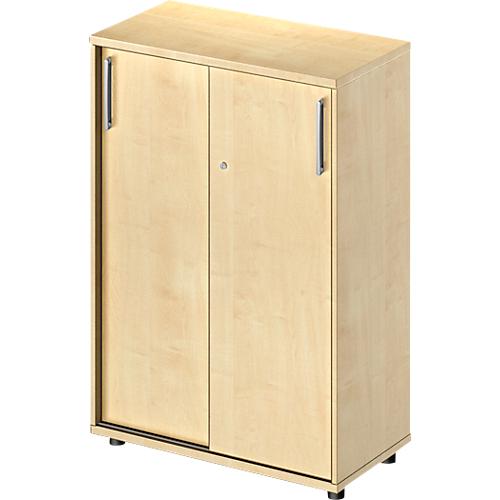 Schäfer Shop Pure Schiebetürenschrank Proplana, 3 Ordnerhöhen, Breite 800 mm, Höhe 1160 mm, Ahorn-Dekor