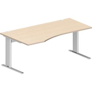 Schäfer Shop Pure Schreibtisch PLANOVA BASIC, Freiform, Ansatz links, C-Fuß, B 1800 x T 1000/800 x H 717 mm, Ahorn/weiß + Kabelkanal Schäfer Shop Pure Schreibtisch PLANOVA BASIC, Freiform, Ansatz links, C-Fuß, B 1800 x T 1000/800 x H 717 mm, Ahorn/weiß + Kabelkanal
