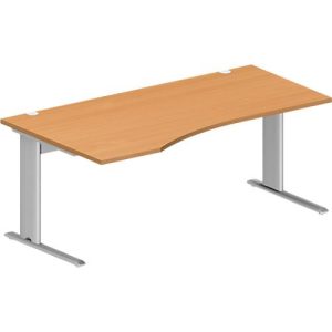 Schäfer Shop Pure Schreibtisch PLANOVA BASIC, Freiform, Ansatz links, C-Fuß, B 1800 x T 1000/800 x H 717 mm, Buche/weißalu + Kabelkanal Schäfer Shop Pure Schreibtisch PLANOVA BASIC, Freiform, Ansatz links, C-Fuß, B 1800 x T 1000/800 x H 717 mm, Buche/weißalu + Kabelkanal