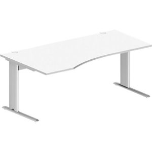 Schäfer Shop Pure Schreibtisch PLANOVA BASIC, Freiform, Ansatz links, C-Fuß, B 1800 x T 1000/800 x H 717 mm, weiß + Kabelkanal Schäfer Shop Pure Schreibtisch PLANOVA BASIC, Freiform, Ansatz links, C-Fuß, B 1800 x T 1000/800 x H 717 mm, weiß + Kabelkanal