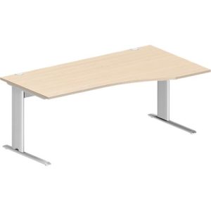 Schäfer Shop Pure Schreibtisch PLANOVA BASIC, Freiform, Ansatz rechts, C-Fuß, B 1800 x T 1000/800 x H 717 mm, Ahorn/weiß + Kabelkanal Schäfer Shop Pure Schreibtisch PLANOVA BASIC, Freiform, Ansatz rechts, C-Fuß, B 1800 x T 1000/800 x H 717 mm, Ahorn/weiß + Kabelkanal