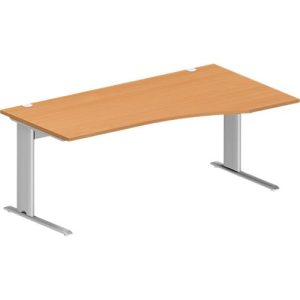 Schäfer Shop Pure Schreibtisch PLANOVA BASIC, Freiform, Ansatz rechts, C-Fuß, B 1800 x T 1000/800 x H 717 mm, Buche/weißalu + Kabelkanal Schäfer Shop Pure Schreibtisch PLANOVA BASIC, Freiform, Ansatz rechts, C-Fuß, B 1800 x T 1000/800 x H 717 mm, Buche/weißalu + Kabelkanal