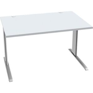 Schäfer Shop Pure Schreibtisch PLANOVA BASIC, Rechteck, C-Fuß, B 1200 x T 800 x H 717 mm, lichtgrau/weißaluminium + Kabelkanal Schäfer Shop Pure Schreibtisch PLANOVA BASIC, Rechteck, C-Fuß, B 1200 x T 800 x H 717 mm, lichtgrau/weißaluminium + Kabelkanal