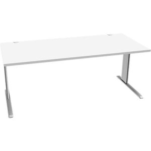 Schäfer Shop Pure Schreibtisch PLANOVA BASIC, Rechteck, C-Fuß, B 1800 x T 800 x H 717 mm, weiß/weißaluminium + Kabelkanal Schäfer Shop Pure Schreibtisch PLANOVA BASIC, Rechteck, C-Fuß, B 1800 x T 800 x H 717 mm, weiß/weißaluminium + Kabelkanal