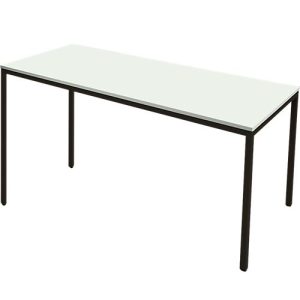 Schäfer Shop Pure Stahlrohrtisch, Rechteck, Quadratrohrfuß, B 1600 x T 800 x H 720 mm, lichtgrau/schwarz Schäfer Shop Pure Stahlrohrtisch, Rechteck, Quadratrohrfuß, B 1600 x T 800 x H 720 mm, lichtgrau/schwarz