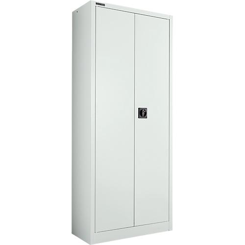 Schäfer Shop Pure Universalschrank, 5 OH, 4 Fachböden, abschließbar, B 800 x T 400 x H 1935 mm, Stahl, lichtgrau RAL 7035/lichtgrau RAL 7035