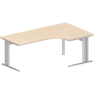 Schäfer Shop Pure Winkelschreibtisch PLANOVA BASIC, 90° Winkel rechts, C-Fuß, B 2000 x T 1200/800 x H 717 mm, Ahorn/weißalu + Kabelkanal Schäfer Shop Pure Winkelschreibtisch PLANOVA BASIC, 90° Winkel rechts, C-Fuß, B 2000 x T 1200/800 x H 717 mm, Ahorn/weißalu + Kabelkanal